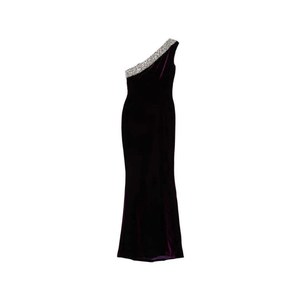 SAIID KOBEISY Crystal Embellished One-Shoulder Dress